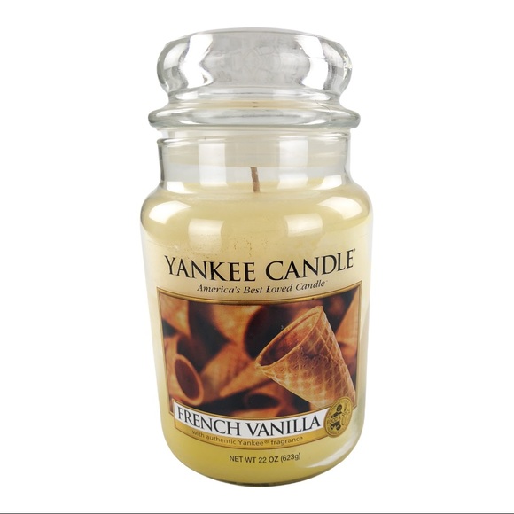 Yankee Candle French Vanilla 22 Oz Scented Large Jar Container White Label